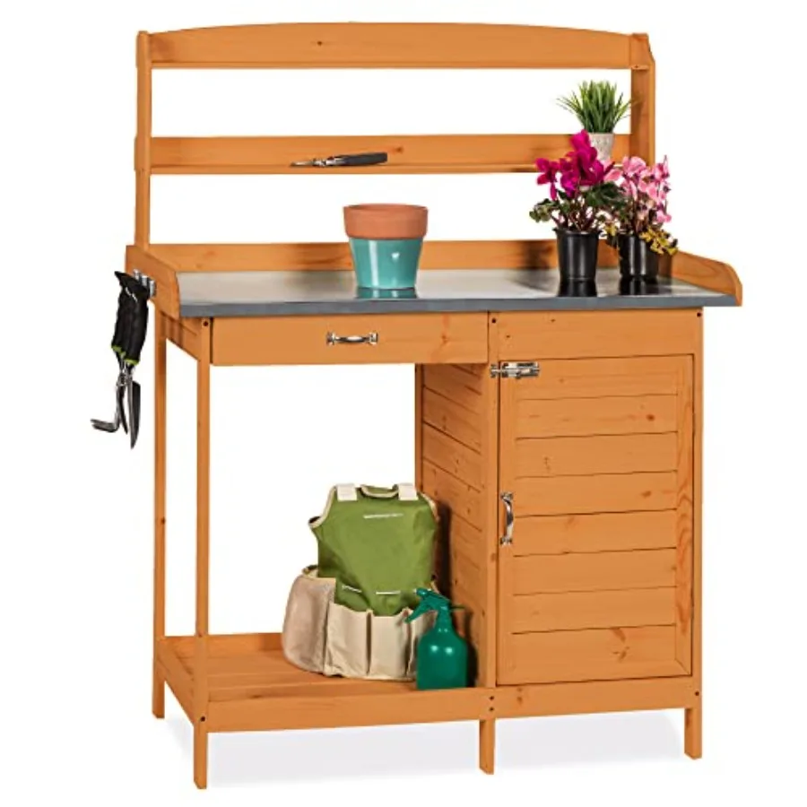 Woodworking Bench - Outdoor Garden Wooden Potting Bench Work