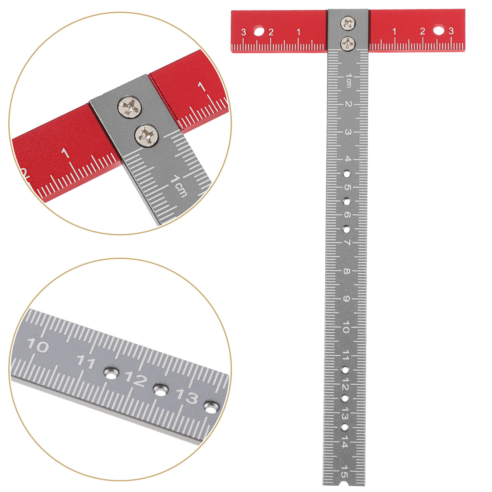 Woodworking Carpenter - T Ruler Aluminum Alloy Precise Right
