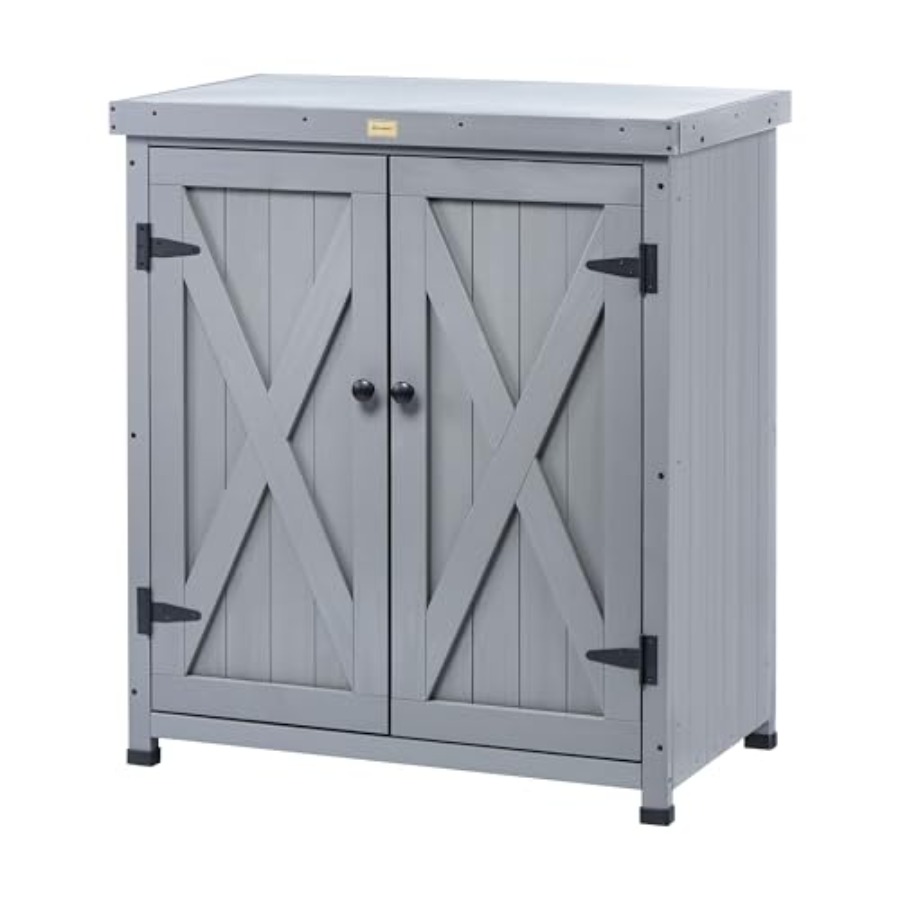 Woodworking Bench - Outdoor Storage Cabinets Weatherproof for Patio,