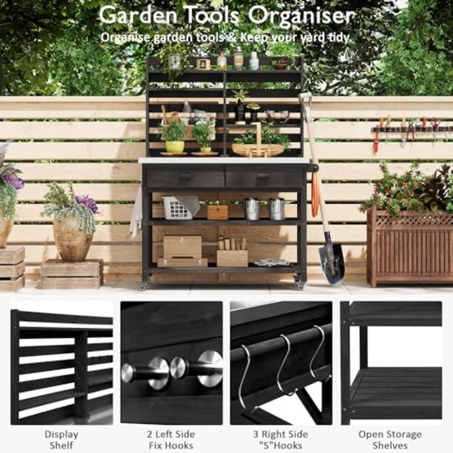 Outdoor Potting Bench with Sto - Woodworking Bench recension och pris