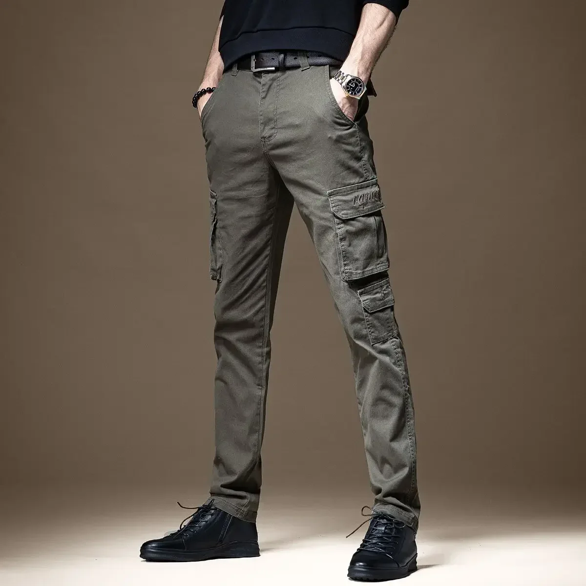 Trousers Man Black Slim Cargo  - Woodworking Brand recension och pris