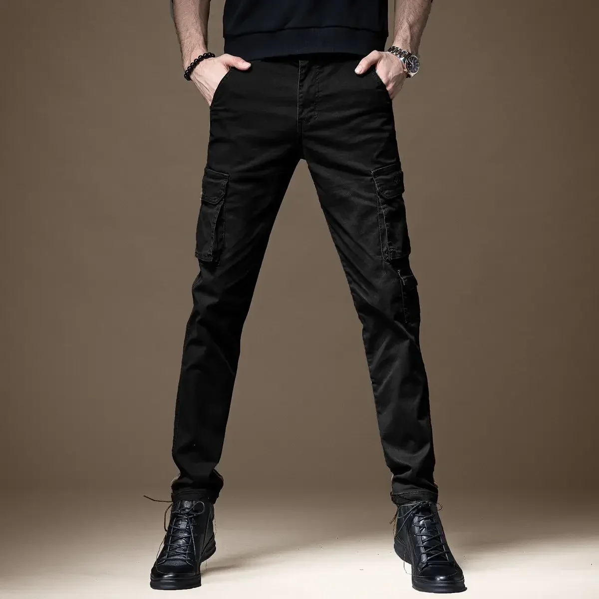 Trousers Man Black Slim Cargo  - Woodworking Brand recension och pris
