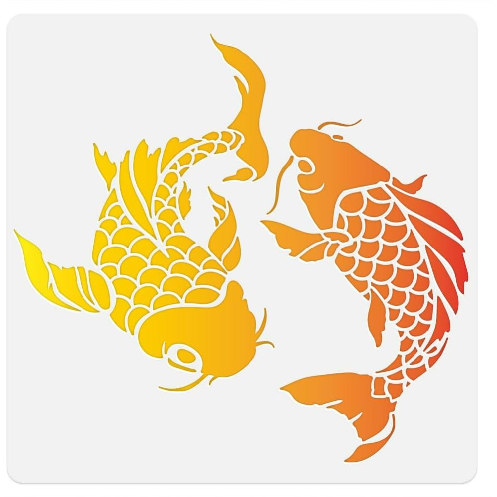 Koi Fish Wall Stencil Template - Woodworking Veneer recension och pris