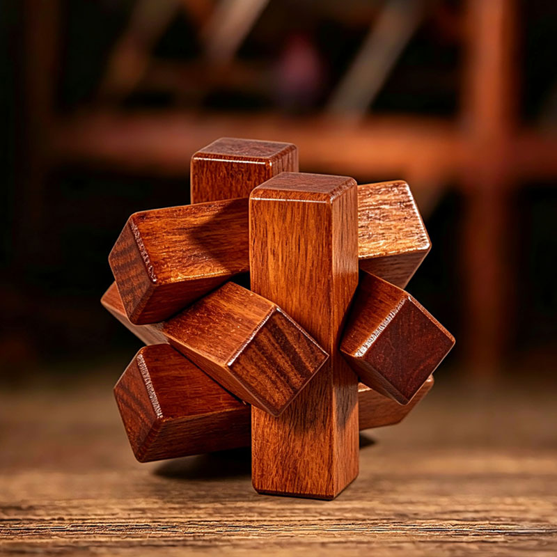 Wooden Knot Puzzle IQ Logic Tr - Woodworking Hobby recension och pris