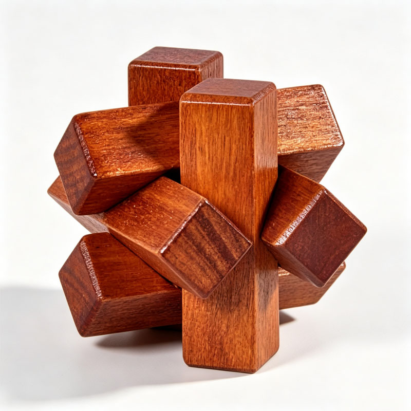 Wooden Knot Puzzle IQ Logic Tr - Woodworking Hobby recension och pris