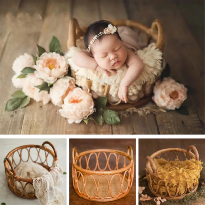 Baby Rattan Basket Newborn Pho - Woodworking Veneer recension och pris