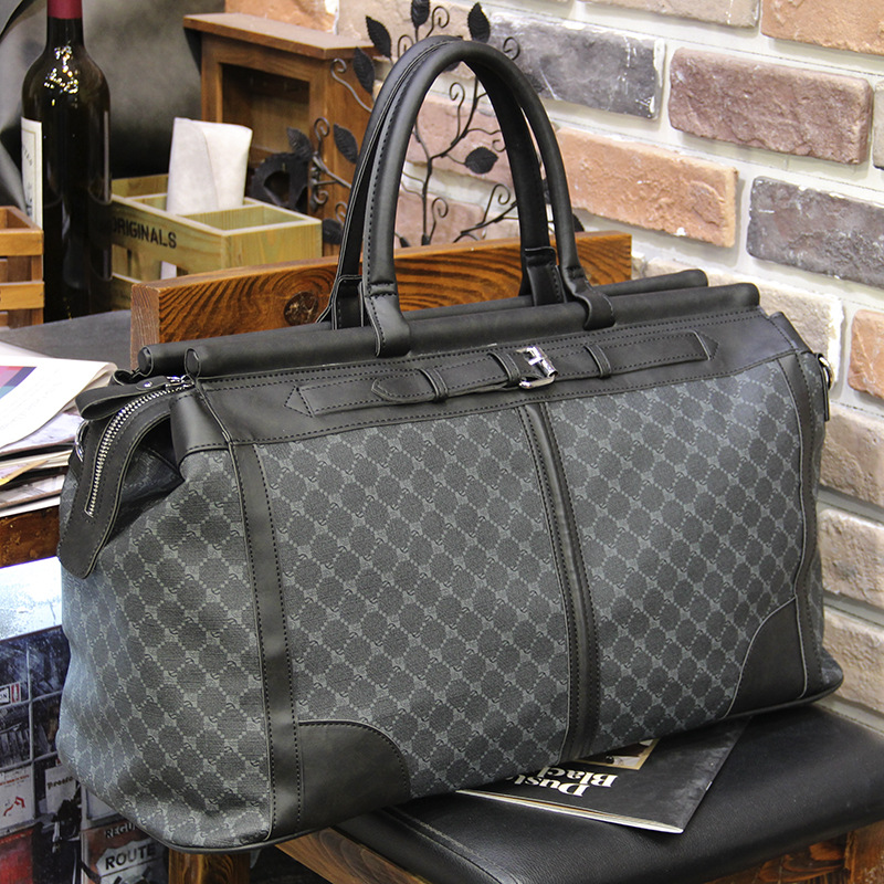 Fashion Plaid Travel Bag Men H - Woodworking Brand recension och pris