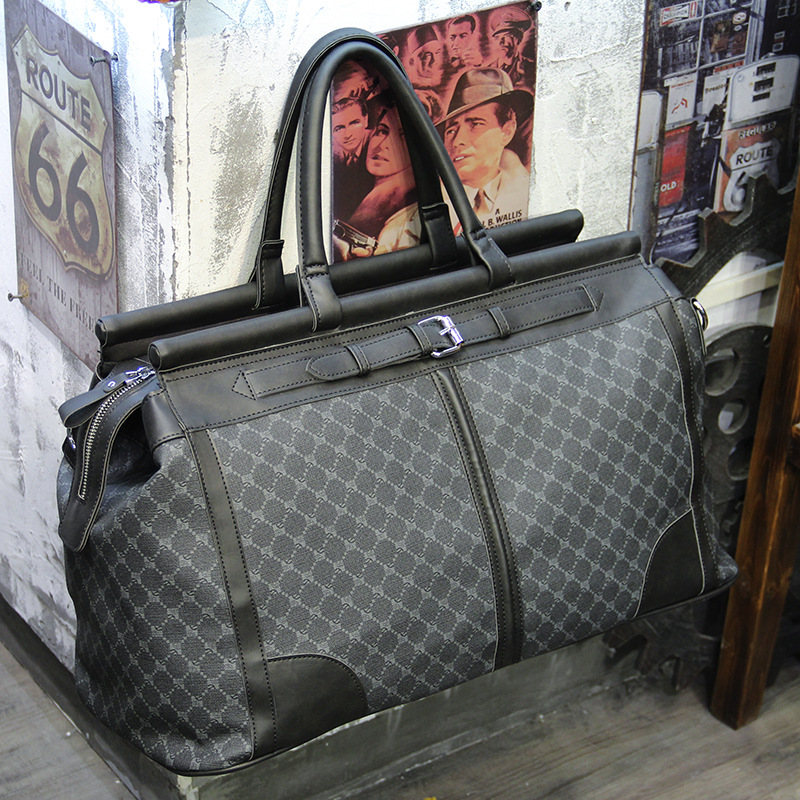 Fashion Plaid Travel Bag Men H - Woodworking Brand recension och pris