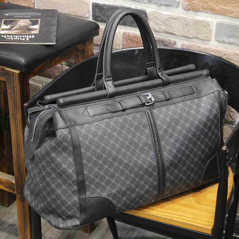 Fashion Plaid Travel Bag Men H - Woodworking Brand recension och pris