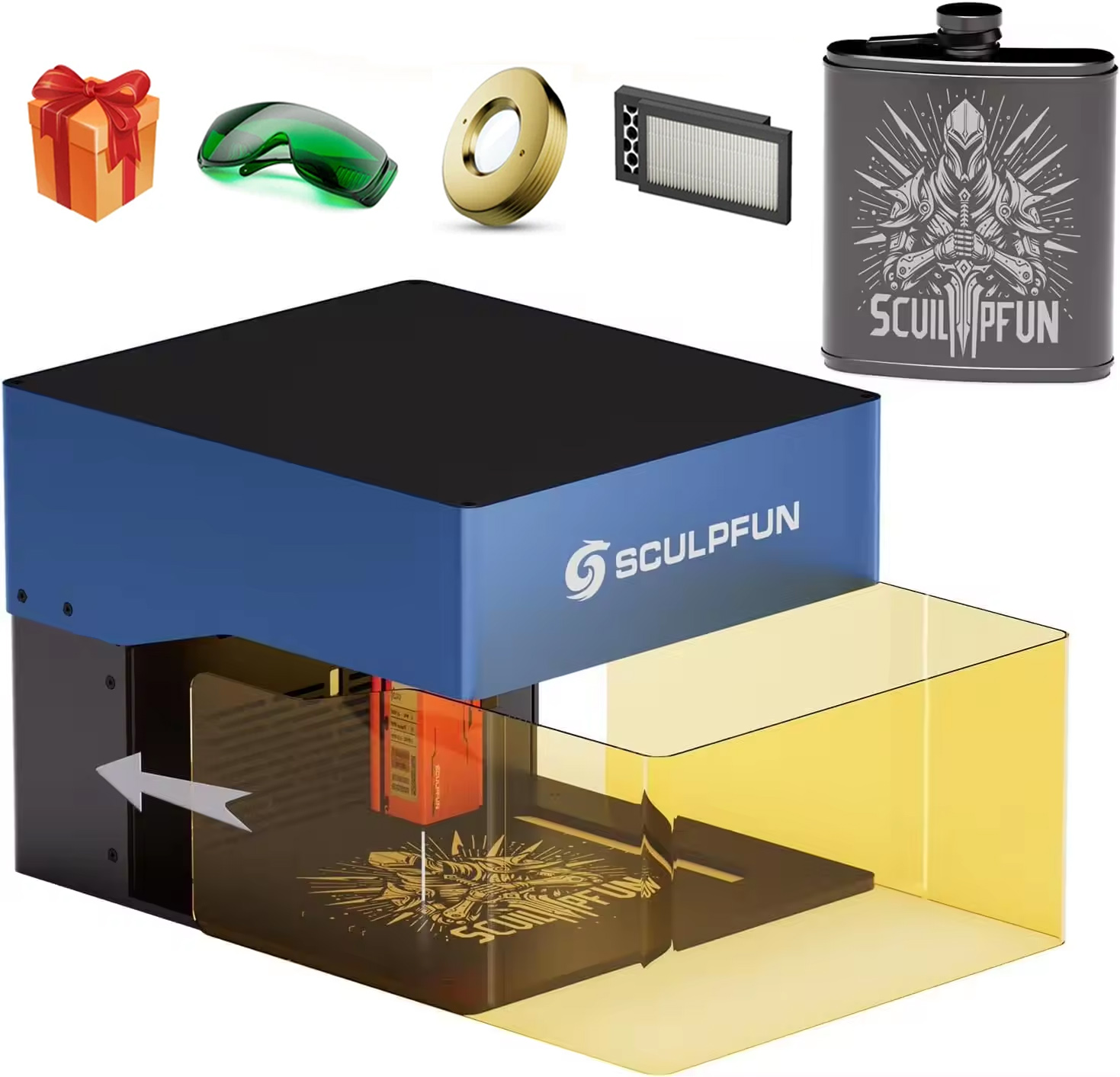 Sculpfun iCube Pro 10W Laser E - Woodworking Logo recension och pris