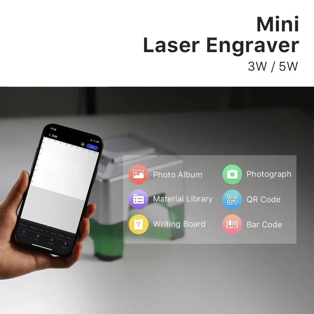 5000mW Mini CNC Laser Engraver - Woodworking Logo recension och pris