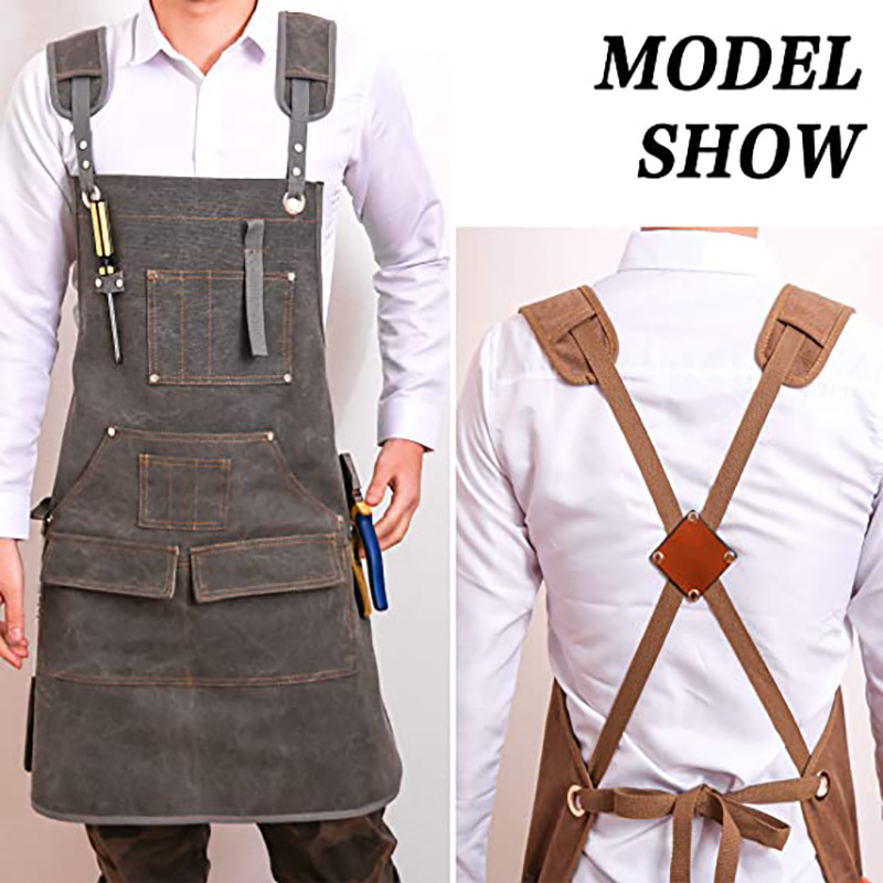 Simple Thickened Canvas Apron  - Woodworking Logo recension och pris