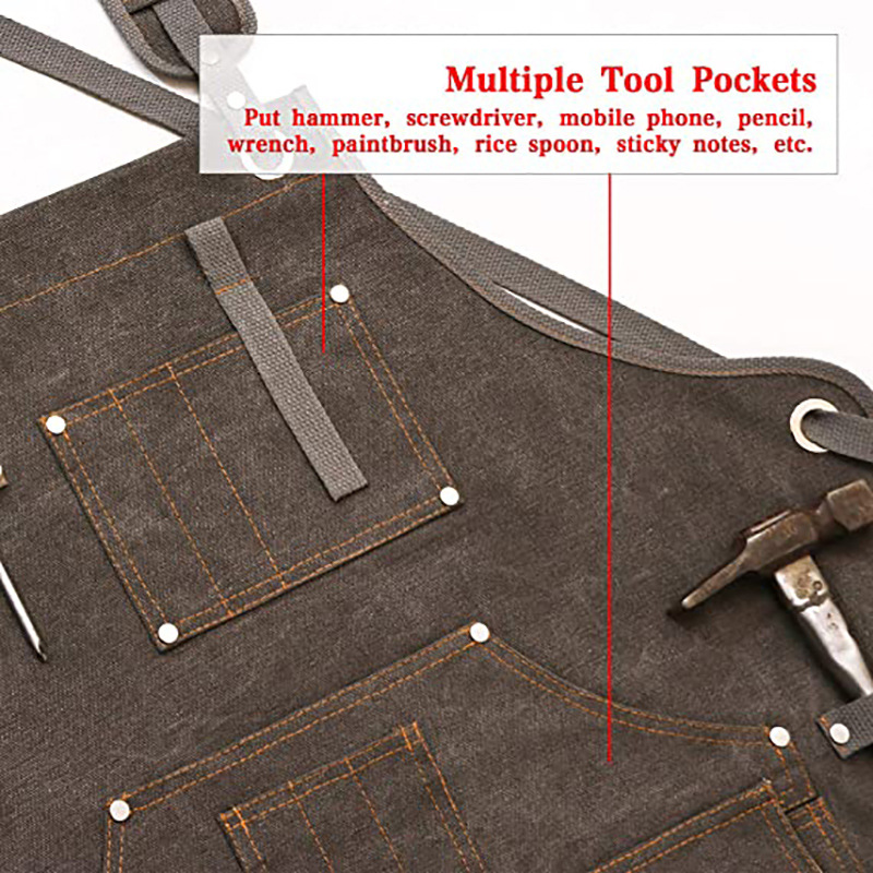 Simple Thickened Canvas Apron  - Woodworking Logo recension och pris