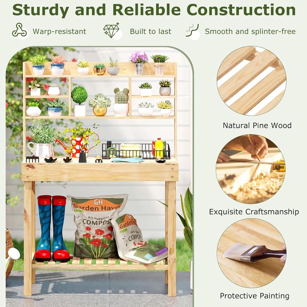Potting Bench Table, 60” Wood  - Woodworking Bench recension och pris