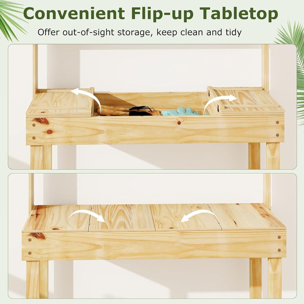 Potting Bench Table, 60” Wood  - Woodworking Bench recension och pris
