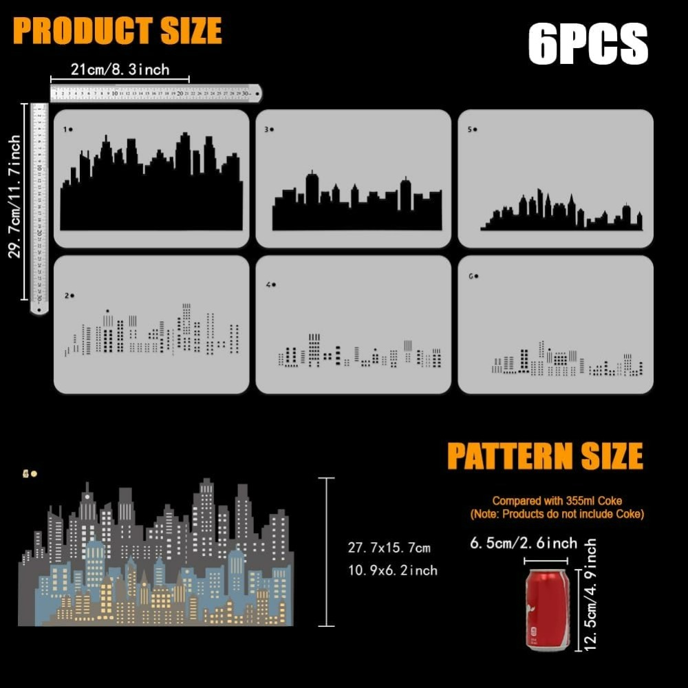 6 Pcs Layered City Skyline Ste - Woodworking Veneer recension och pris