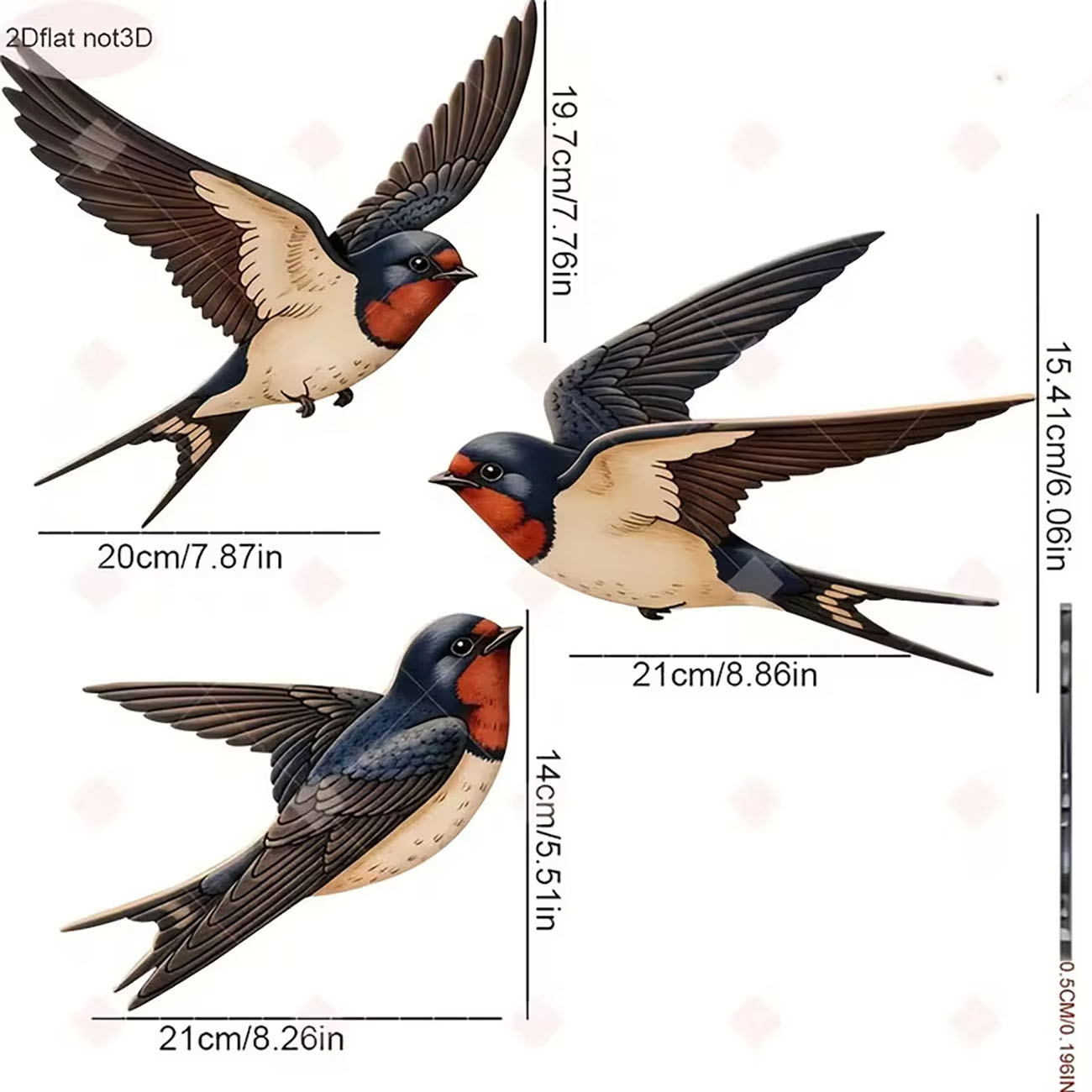 3Pcs 2D Swallow Wooden Wall De - Xfasten Woodworking Tape recension och pris